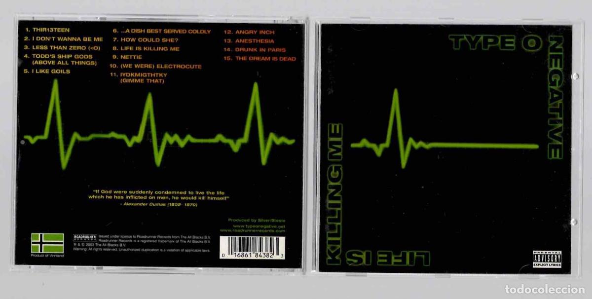 CDs de m&uacute;sica: CD TYPE O NEGATIVE LIFE IS KILLING ME. ROADRUNNER 2003 - Foto 1
