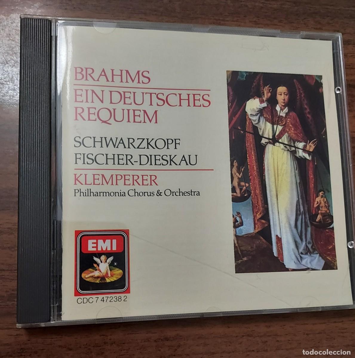 Music CDs: JOHANNES BRAHMS - EIN DEUTSCHES REQUIEM - FISCHER DIESKAU - SCHWARZKOPF - KLEMPERER - CD ALBUM EMI