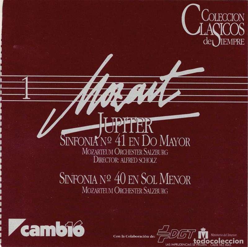 CDs de m&uacute;sica: Mozart - Sinfon&iacute;a N&ordm; 41 en Do menor J&uacute;piter. Sinfon&iacute;a N&ordm; 40 en Sol menor. Cl&aacute;sicos de Siempre 1. CD