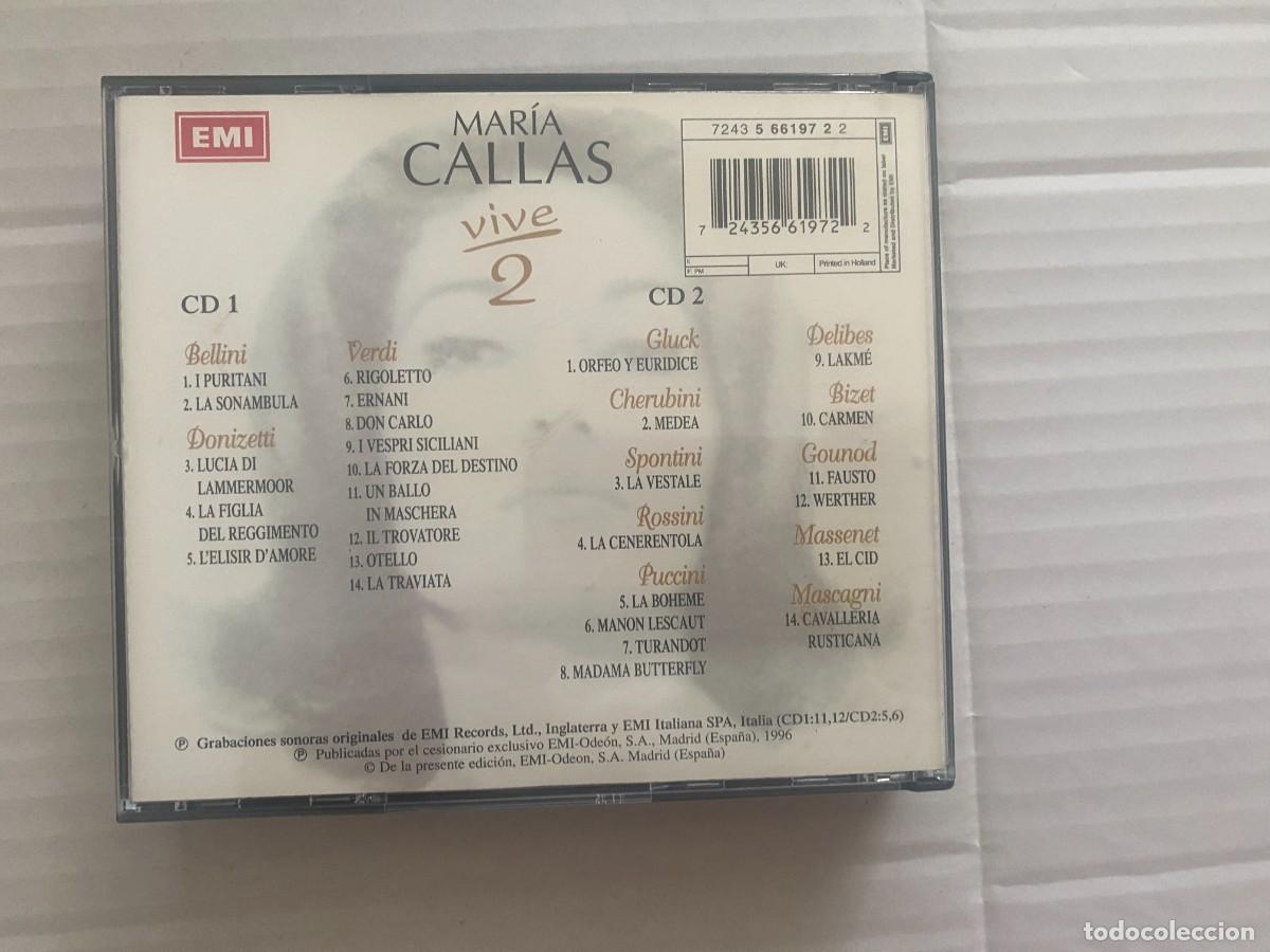 CDs de m&uacute;sica: CD DOBLE - MARIA CALLAS - VIVE 2 - Foto 2