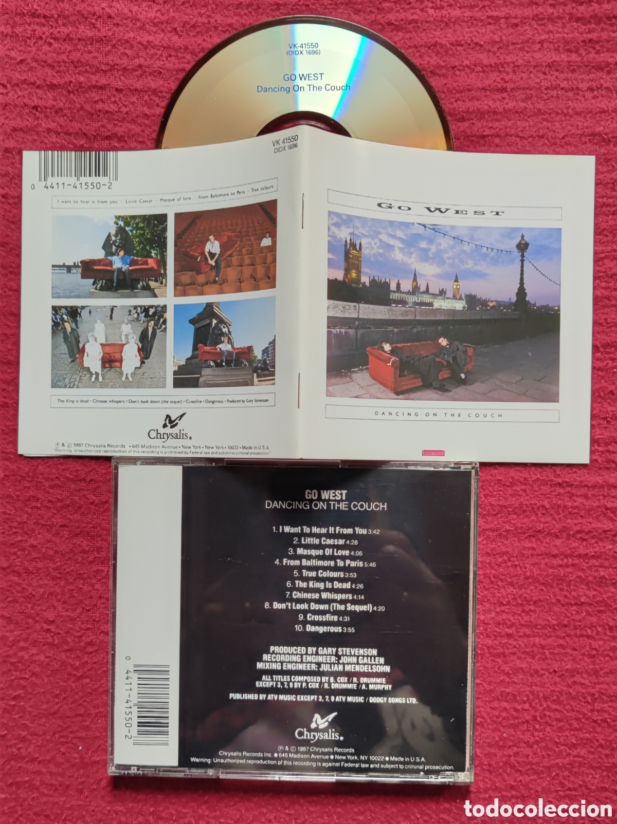 CDs de m&uacute;sica: GO WEST: Dancing On The Couch. Cd Aor, Edici&oacute;n Original 1987 Chrysalis Records USA. Muy raro en Cd.