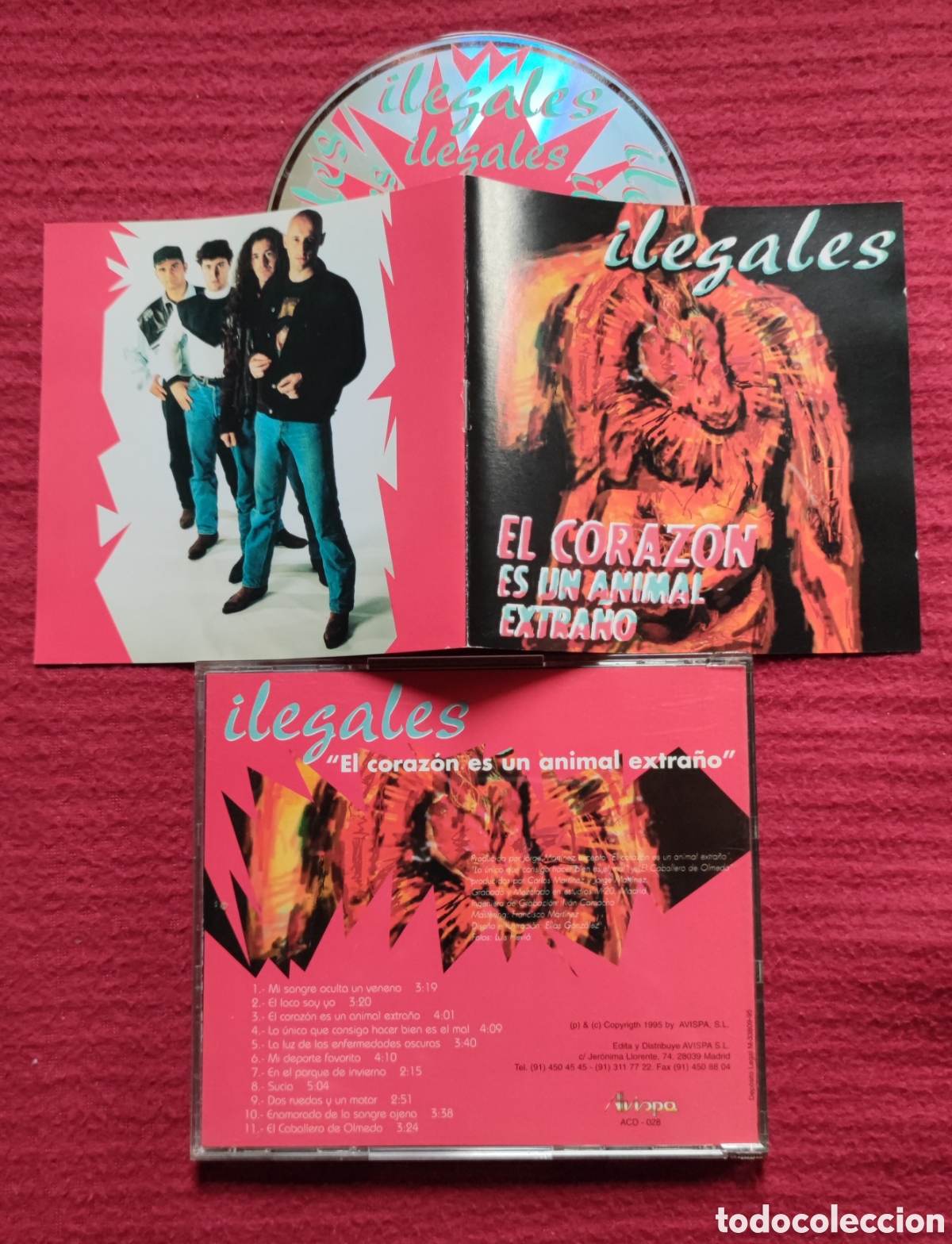 CDs de m&uacute;sica: ILEGALES: El Coraz&oacute;n Es Un Animal Extra&ntilde;o. Cd Edici&oacute;n Original 1995 Avispa Records. Muy raro en Cd.