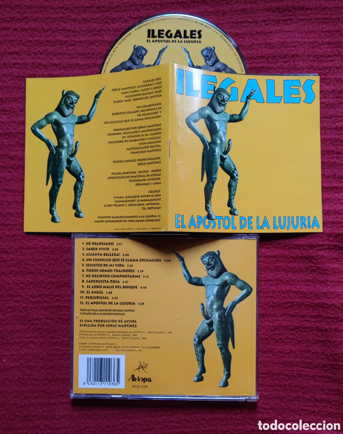 CDs de m&uacute;sica: ILEGALES: El Ap&oacute;stol De La Lujuria. Cd Edici&oacute;n Original 1998 Avispa Records. Raro en Cd.