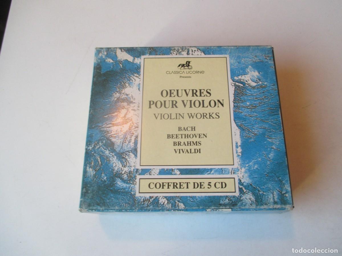 CDs de m&uacute;sica: BACH, BEETHOVEN, BRAHMS, VIVALDI Oeuvres pour violon ( 5 CD&acute;s) Z639