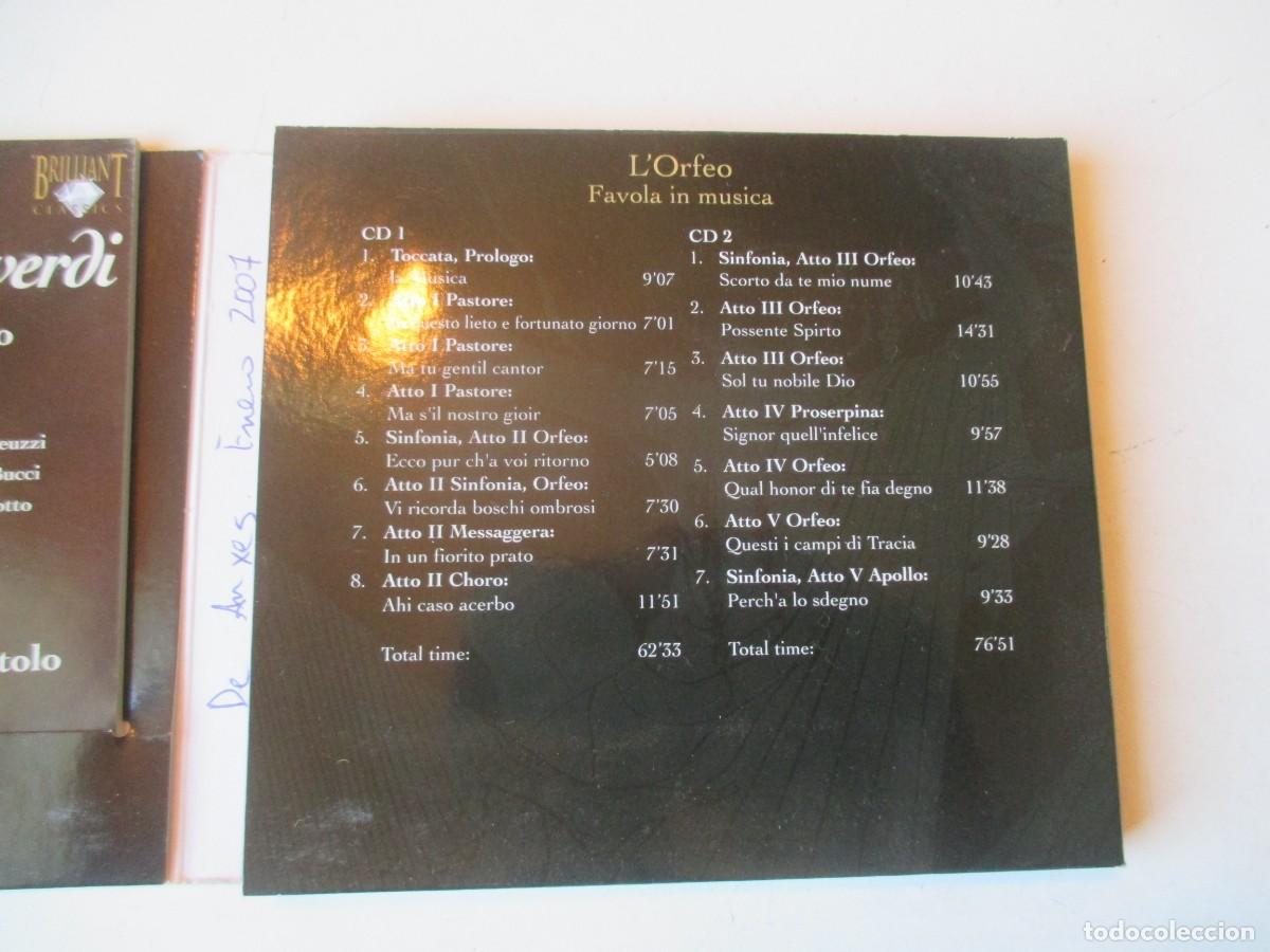 CDs de m&uacute;sica: MONTEVERDI L&acute;ORFEO ( 2 CD) Z655 - Foto 2
