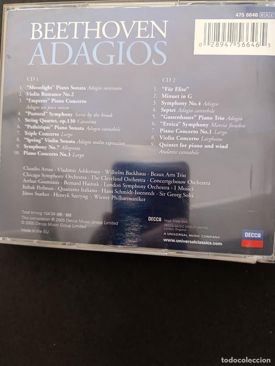 CDs de m&uacute;sica: 2 CD. BEETHOVEN: ADAGIOS - Foto 2