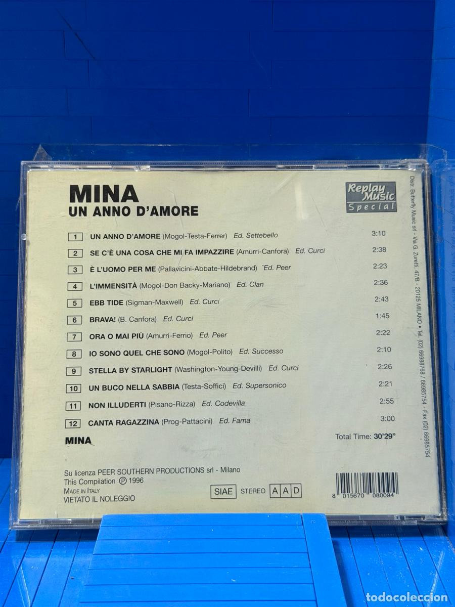 CDs de m&uacute;sica: UN ANNO DAMORE &ndash; MINA &ndash; 1996 &ndash; CD - Foto 2