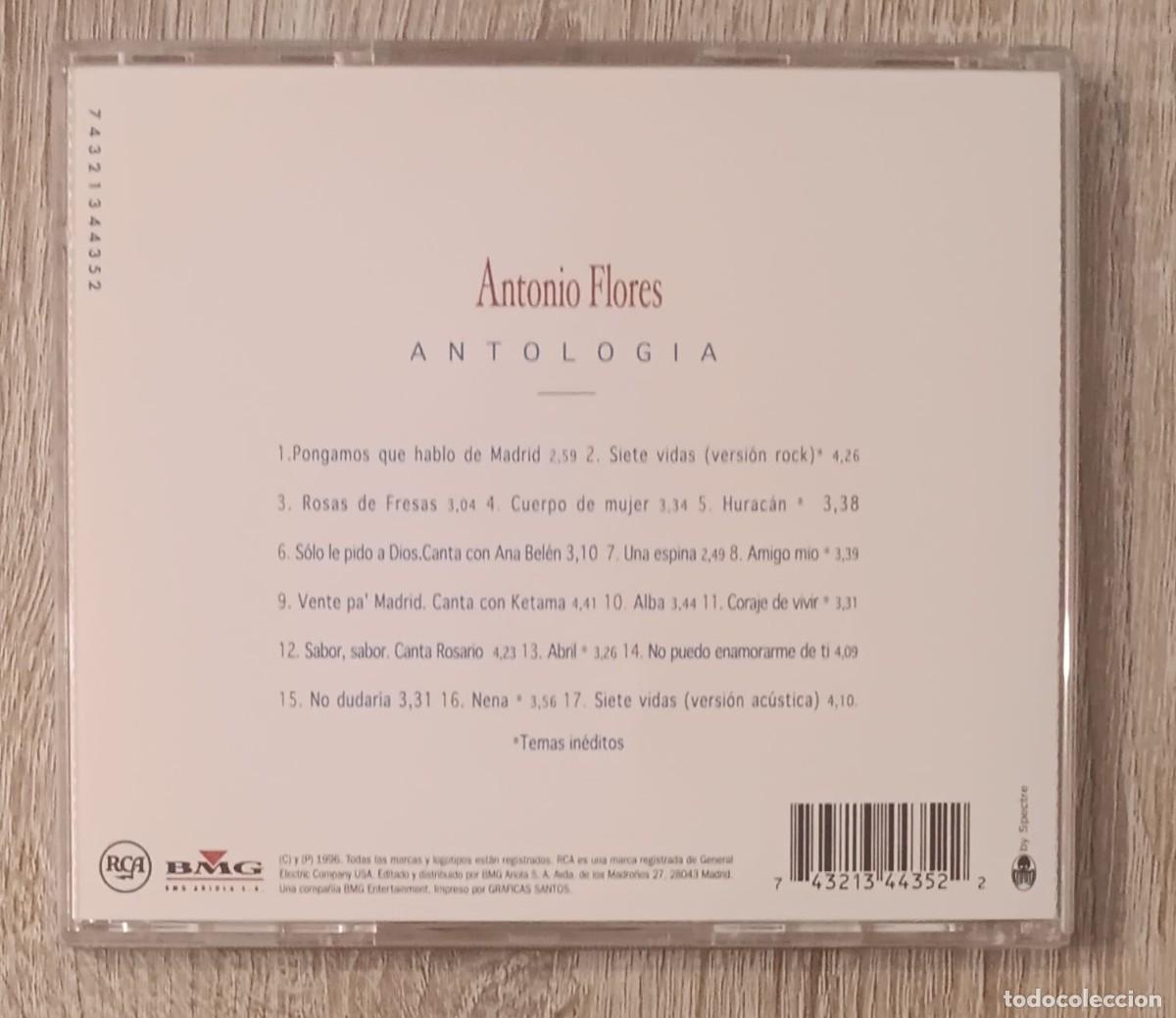 CDs de m&uacute;sica: CD COMPACT DISC ANTONIO FLORES ANTOLOGIA - Foto 3