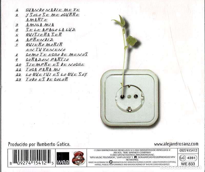 CDs de m&uacute;sica: Alejandro Sanz - Unplugged. CD - Foto 2