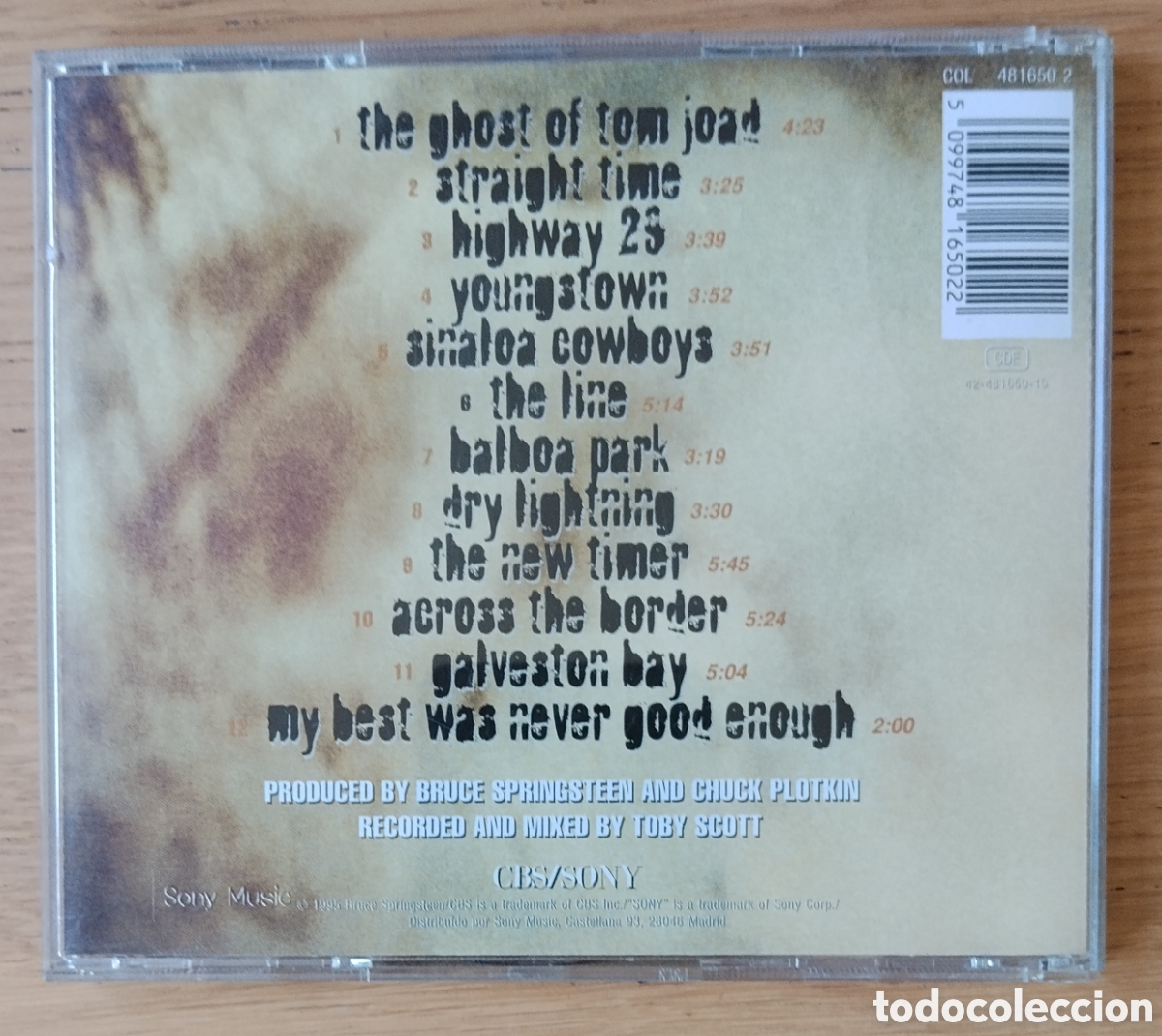 CDs de m&uacute;sica: BRUCE SPRINGSTEEN : &rdquo; THE GHOST OF TOM JOAD&rdquo; CD 1995 - Foto 2
