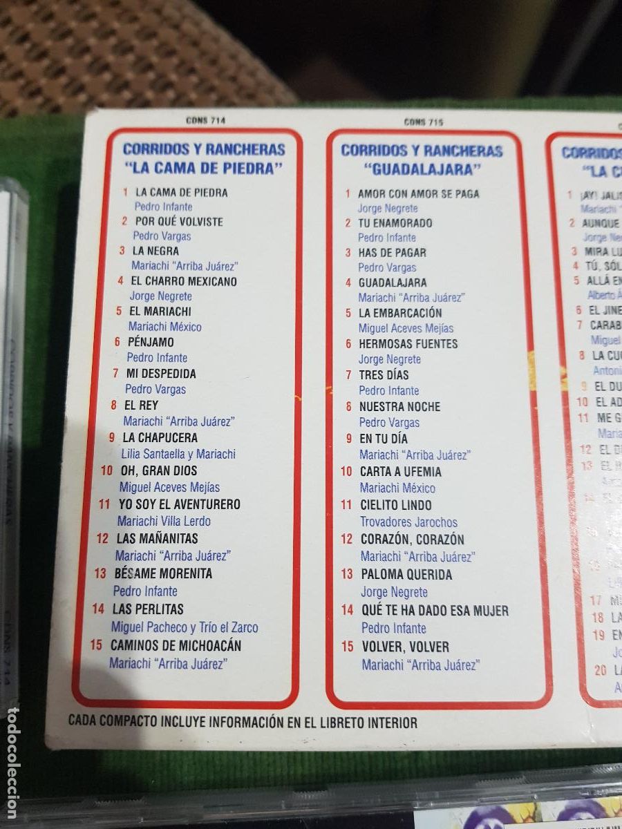 CDs de m&uacute;sica: TRES CDS,50 CORRIDOS Y RANCHERAS - Foto 4