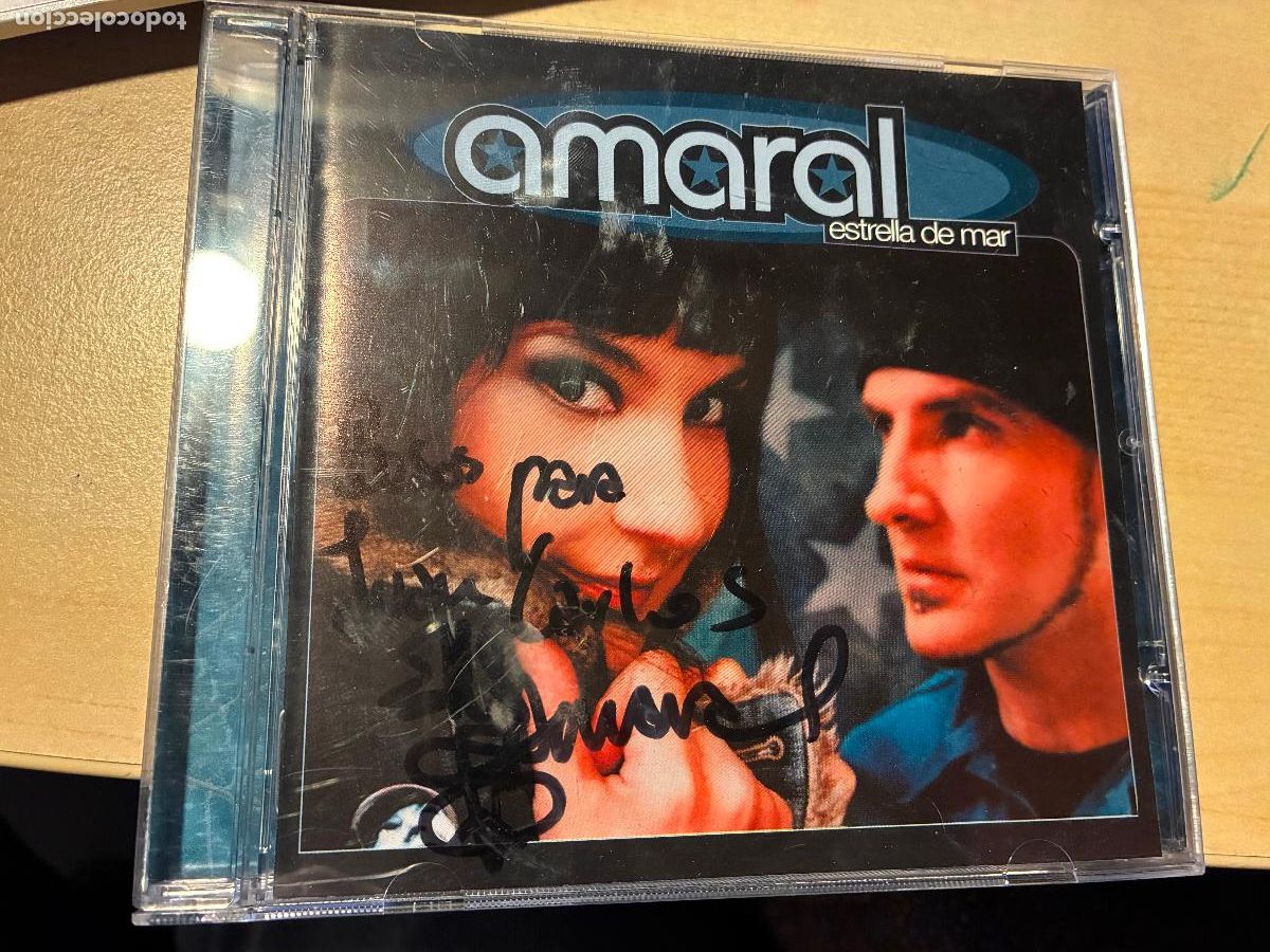 CDs de m&uacute;sica: Disco CD Amaral estrella de mar con dedicatoria y firma