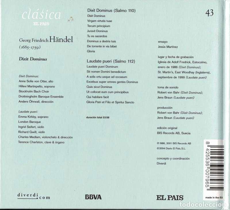 CDs de m&uacute;sica: H&auml;ndel - Dixit Dominus. CD - Foto 2
