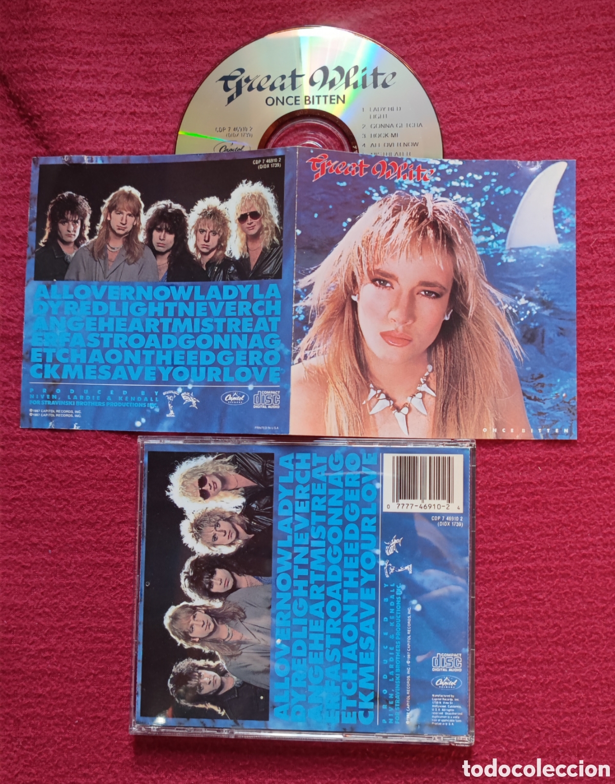 CDs de m&uacute;sica: GREAT WHITE: Once Bitten. Cd Hard Aor, Edici&oacute;n Original 1987 Capitol Records USA. Muy raro en Cd.