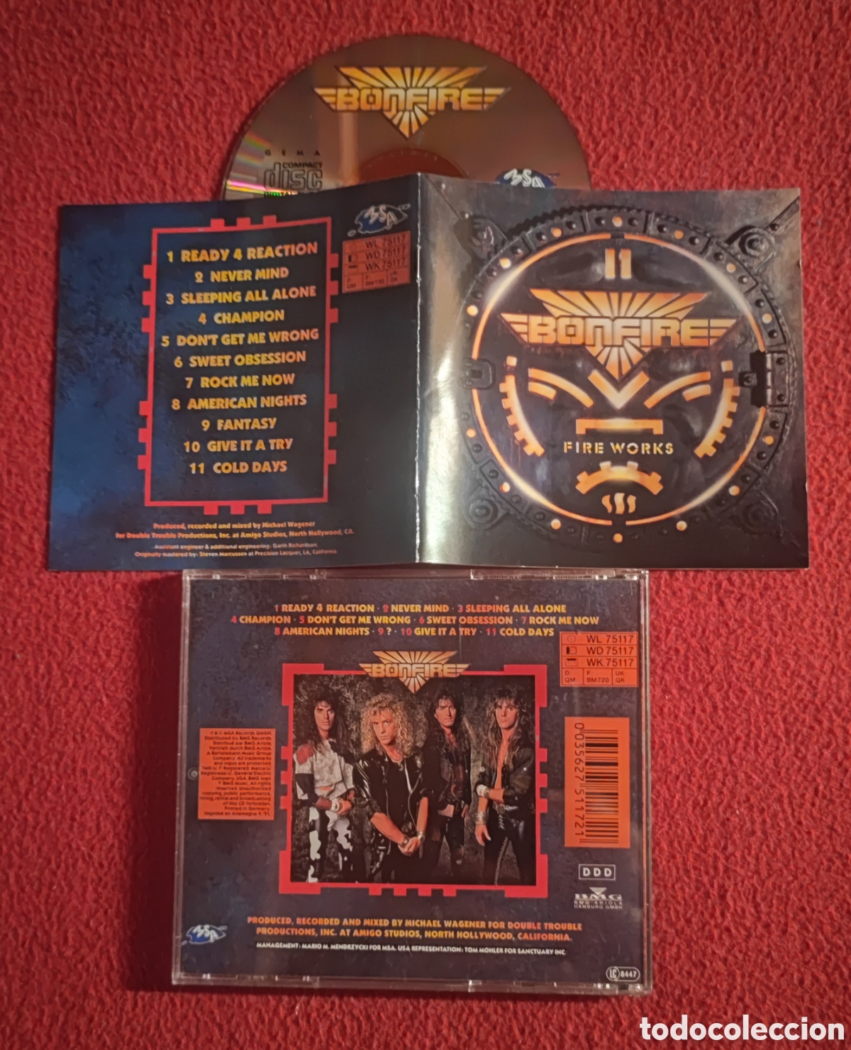 CDs de m&uacute;sica: BONFIRE: Fire Works. Cd Hard Aor, Edici&oacute;n Original 1987 BMG Records. Muy raro en Cd.