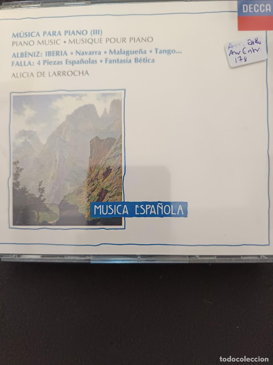 CDs de m&uacute;sica: 2 CD. MUSICA ESPA&Ntilde;OLA. MUSICA PARA PIANO (III). ALICIA DE LA ROCHA. ALB&Eacute;NIZ, FALLA