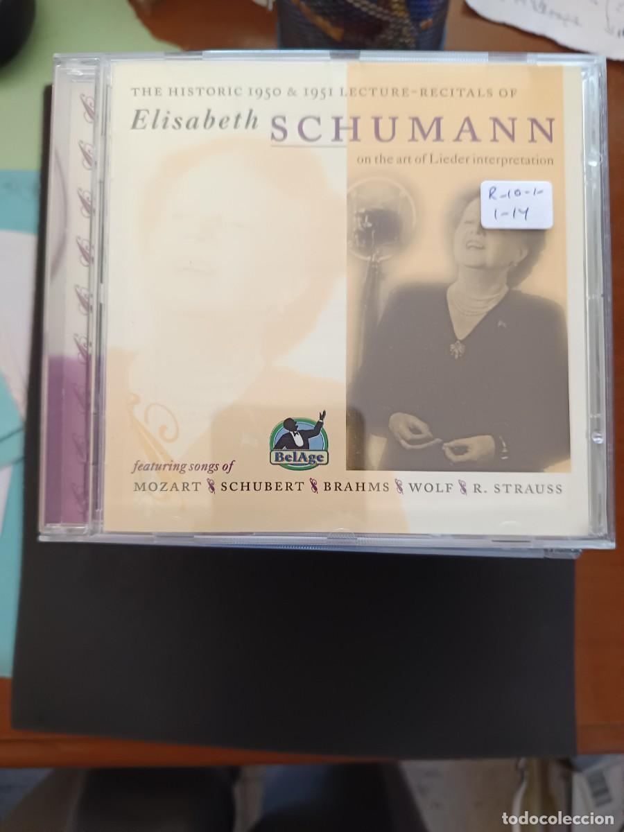 CDs de m&uacute;sica: ELISABETH SCHUMANN ON THE LIEDER INTERPRETATION. THE HISTORIC 1950 & 1951 LECTURE RECITAL