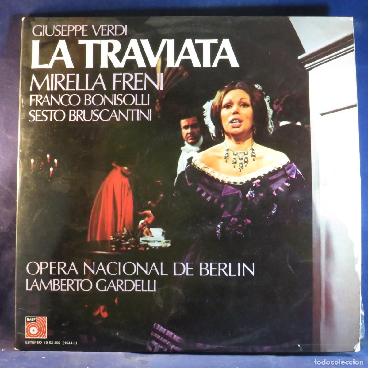 CDs de m&uacute;sica: GIUSEPPE VERDI, MIRELLA FRENI, FRANCO BONISOLLI, SESTO BRUSCANTINI &ndash; LA TRAVIATA - 3 LP