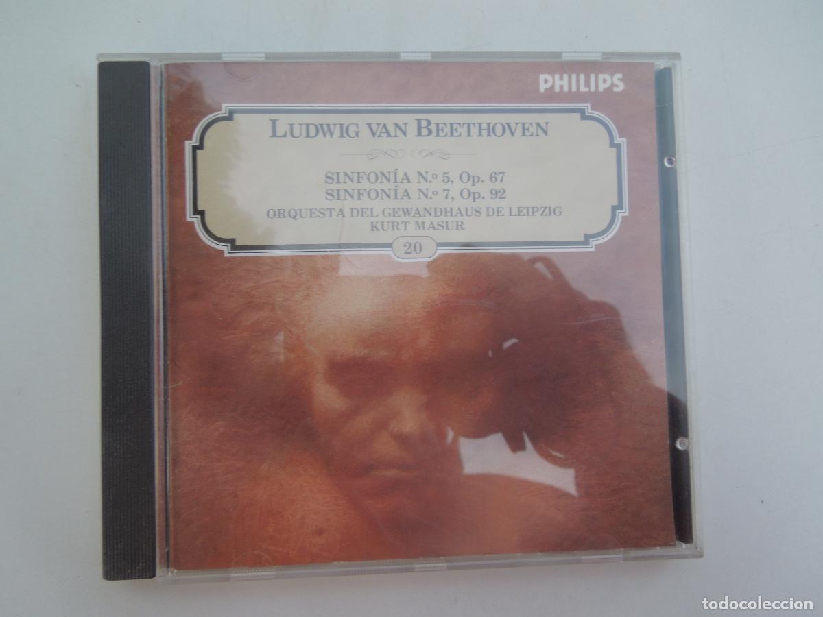CDs de m&uacute;sica: BEETHOVEN - SINFONIA N&ordm; 5 CD -OP 67- SINFONIA N&ordm; 7 . OP 92 - KURT MASUR - CD PHILIPS -1994