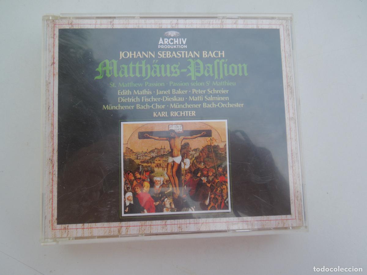 CDs de m&uacute;sica: JOHANN SEBASTIAN BACH - MATTH&Auml;US-PASSION - KARL RICHTER - TRES CD ,S +LIBRETO- 1980 POLYDOR