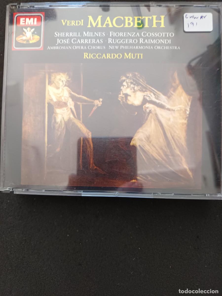 CDs de m&uacute;sica: CAJA 3 CD. VERDI: MACBETH. RICCARDO MUTI. SHERRILL MILNES, FIORENZA COSSOTTO, JOS&Eacute; CARRERAS, RUGGER
