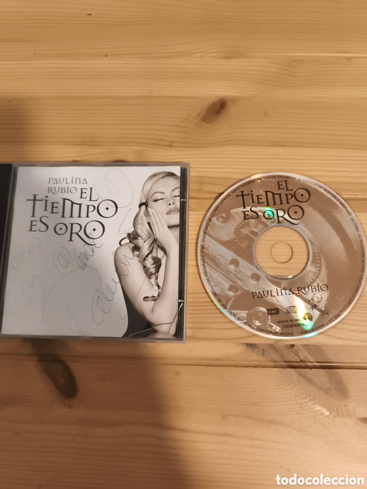 CDs de m&uacute;sica: Antiguo CD de Paulina Rubio. El tiempo es oro firmado