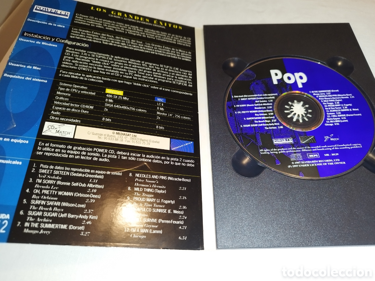CDs de m&uacute;sica: CD-ROM + CD-AUDIO: LOS GRANDES EXITOS POP. DCDM SYSTEM, 1997 - Foto 4