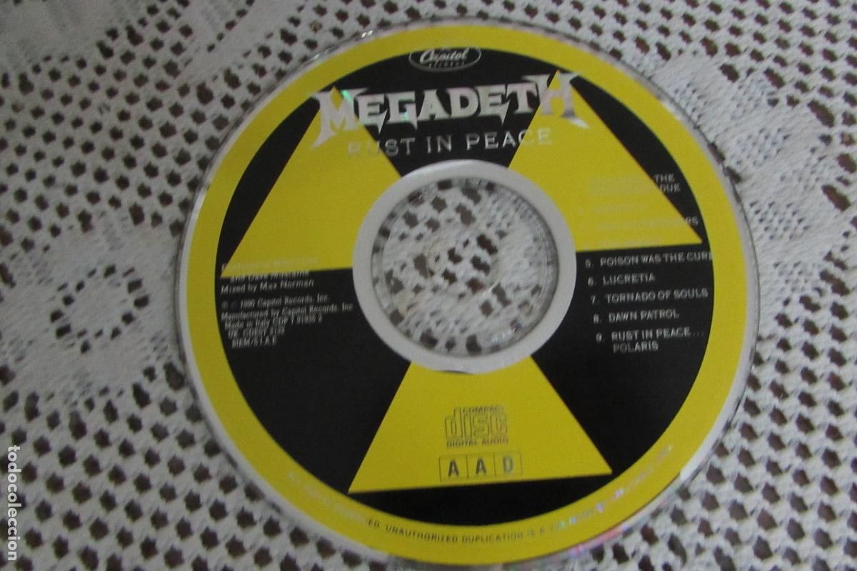 CDs de m&uacute;sica: Megadeth &ndash; Rust In Peace SOLO DISCO