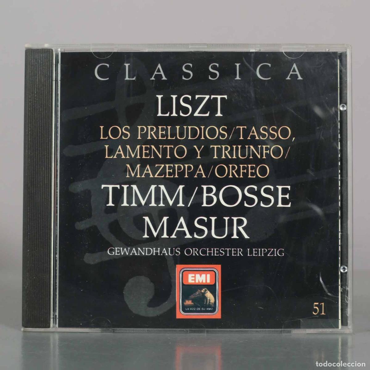 CDs de m&uacute;sica: CD. Liszt: Los Preludios, Tasso, Lamento y Triunfo, Mazeppa, Orfeo - Timm, Bosse, Masur, Gewandhaus