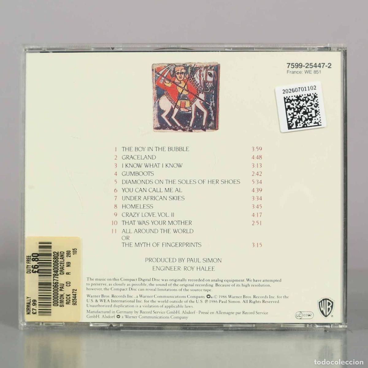 CDs de m&uacute;sica: CD. Graceland - Paul Simon - Foto 2