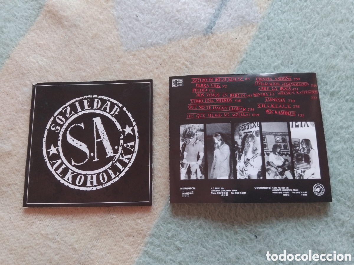 CDs de m&uacute;sica: Caratula CD Soziedad Alkoholika S A.( Originales).