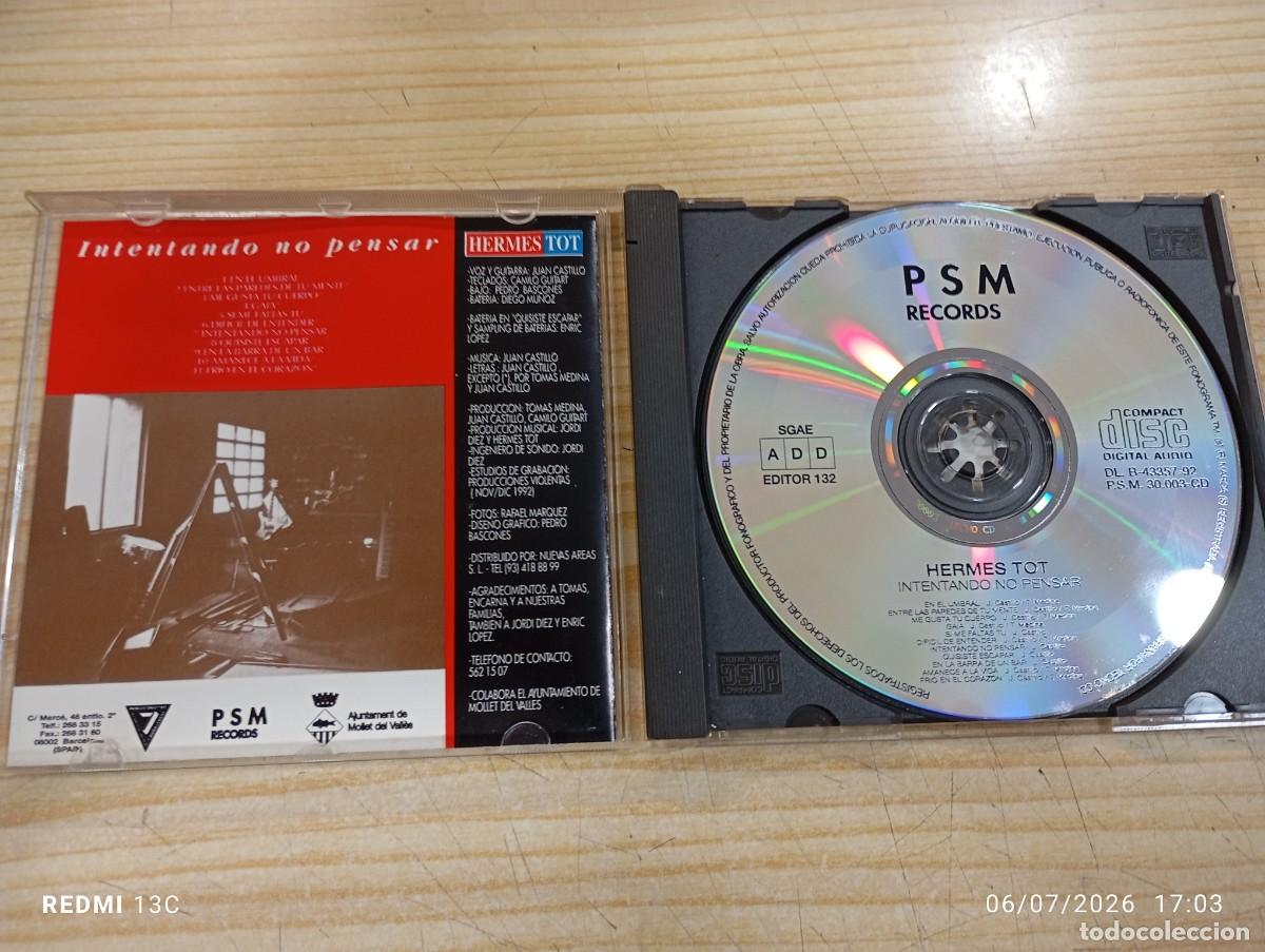 CDs de m&uacute;sica: Cd - Hermes Tot &ndash; Intentando no pensar - 1992 - Foto 2