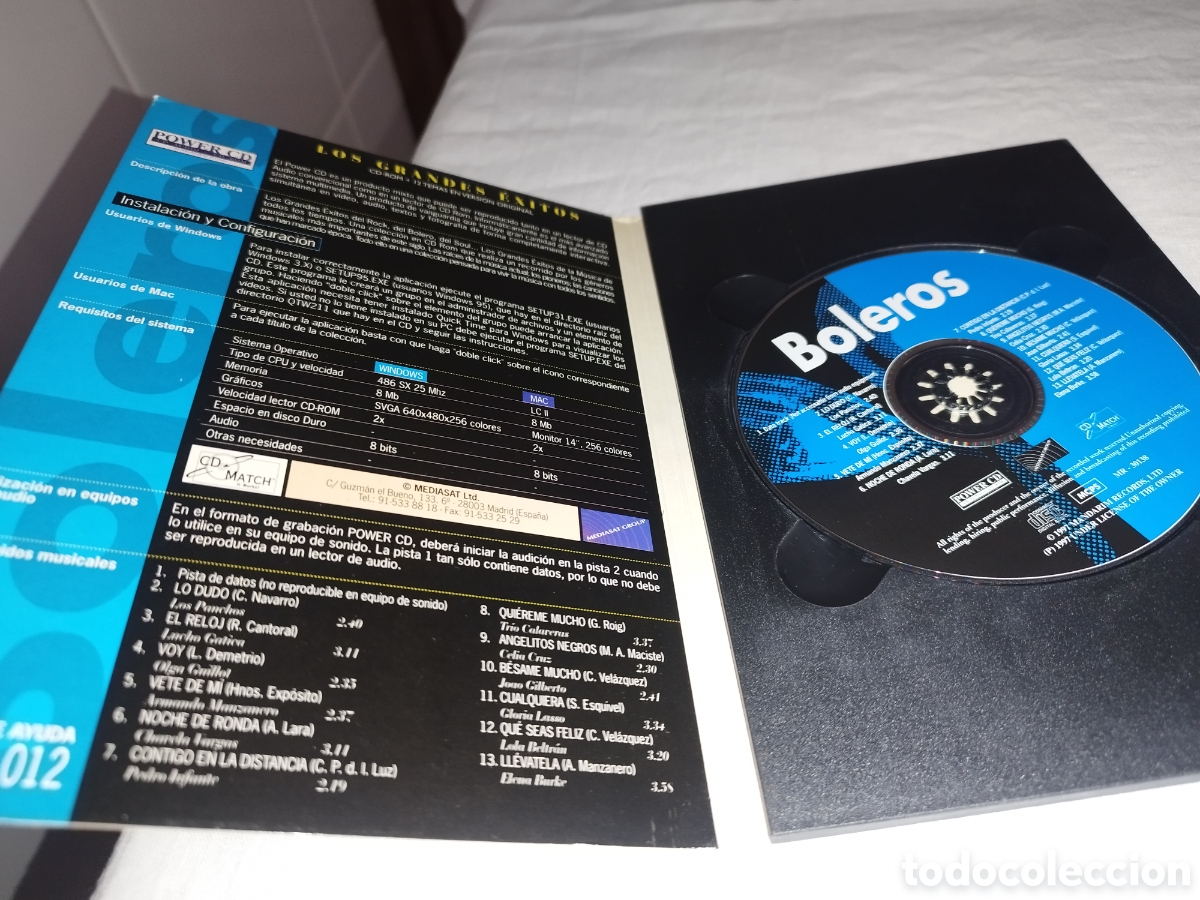 CDs de m&uacute;sica: CD-ROM + CD-AUDIO. LOS GRANDES EXITOS BOLEROS. DCCM SYSTEM. 1997. - Foto 4