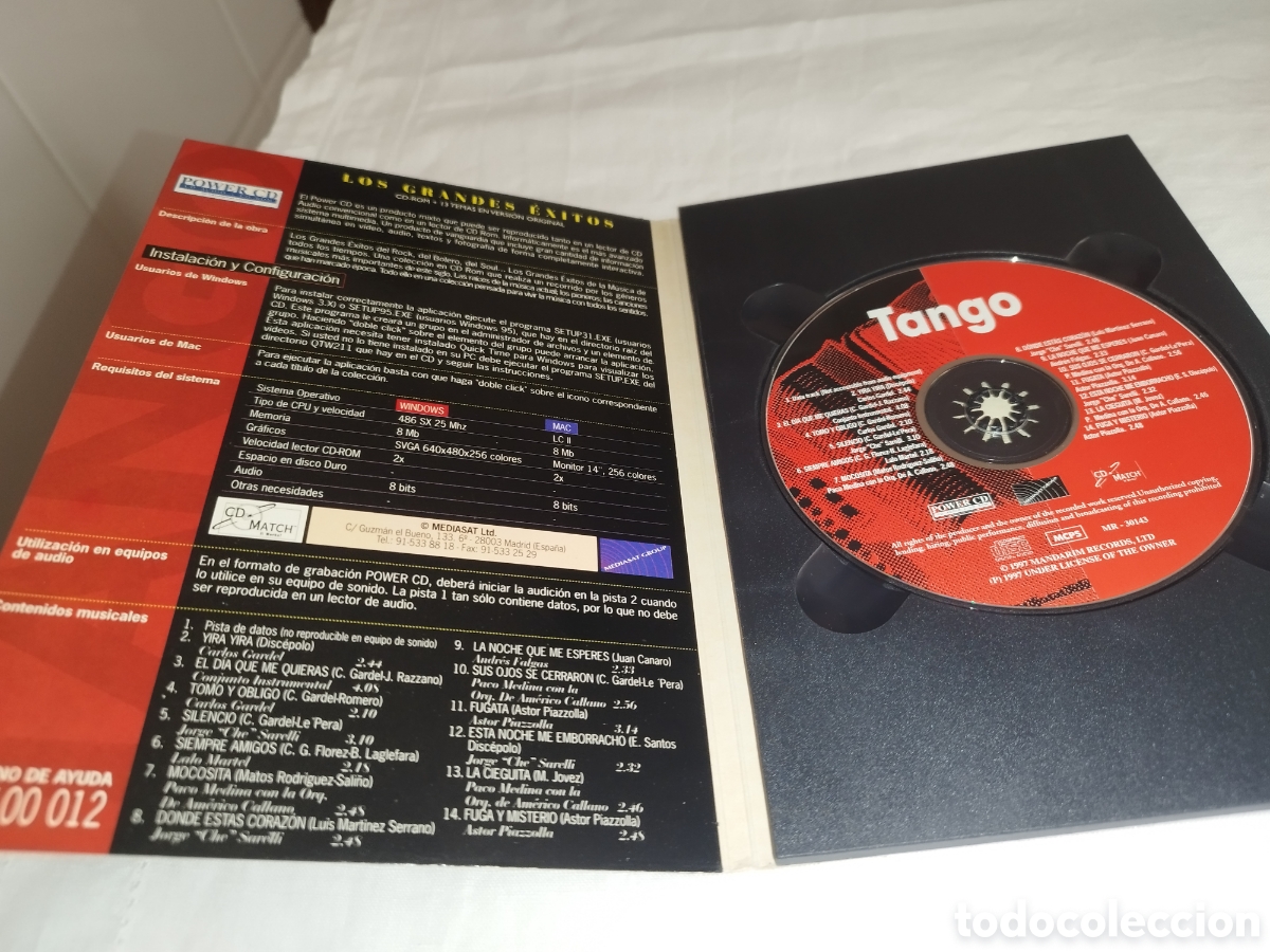 CDs de m&uacute;sica: CD-ROM + CD-AUDIO. LOS GRANDES EXITOS DEL TANGO. DCDM-SYSTEM, 1997 - Foto 4