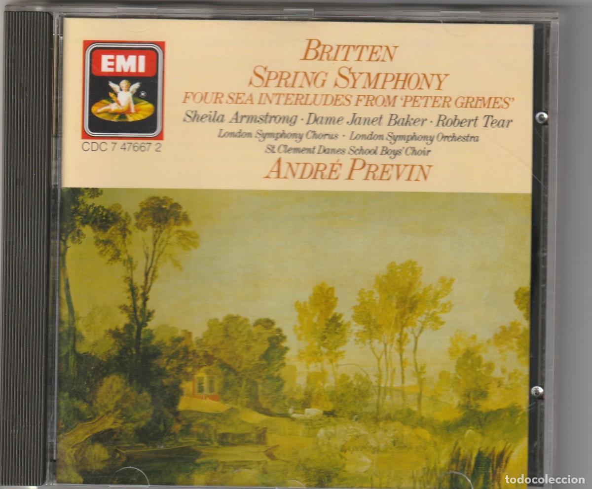 CDs de m&uacute;sica: BRITTEN - SPRING SYMPHONY (CD EMI 1986) ANDRE PREVIN - Foto 1