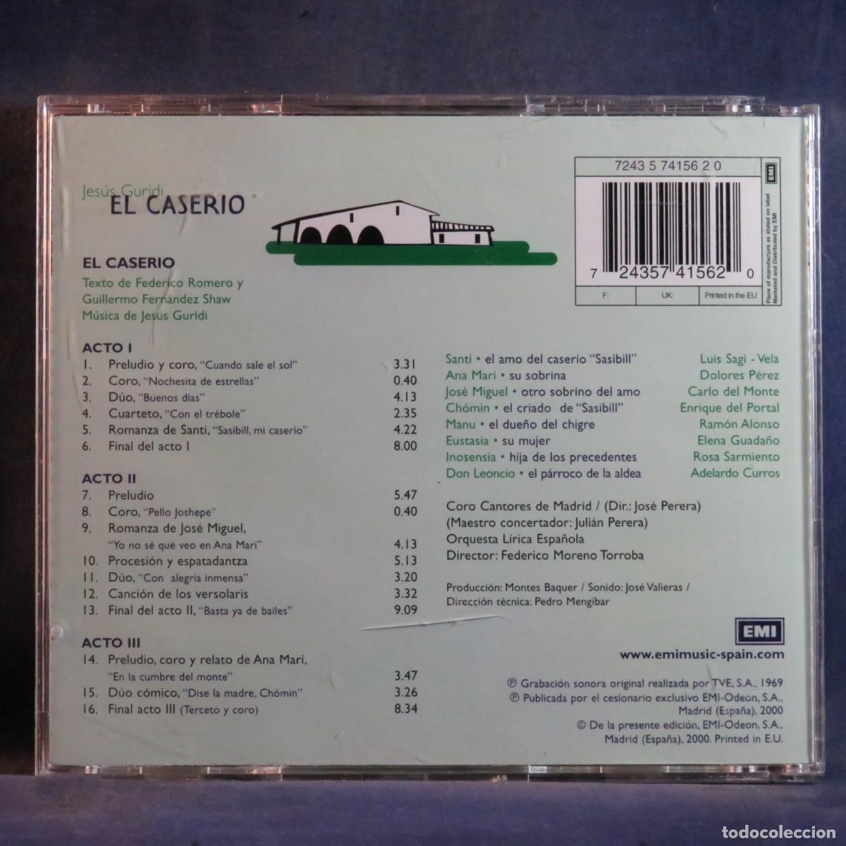 CDs de m&uacute;sica: JES&Uacute;S GURIDI Y VARIOS &ndash; EL CASER&Iacute;O - CD - Foto 2