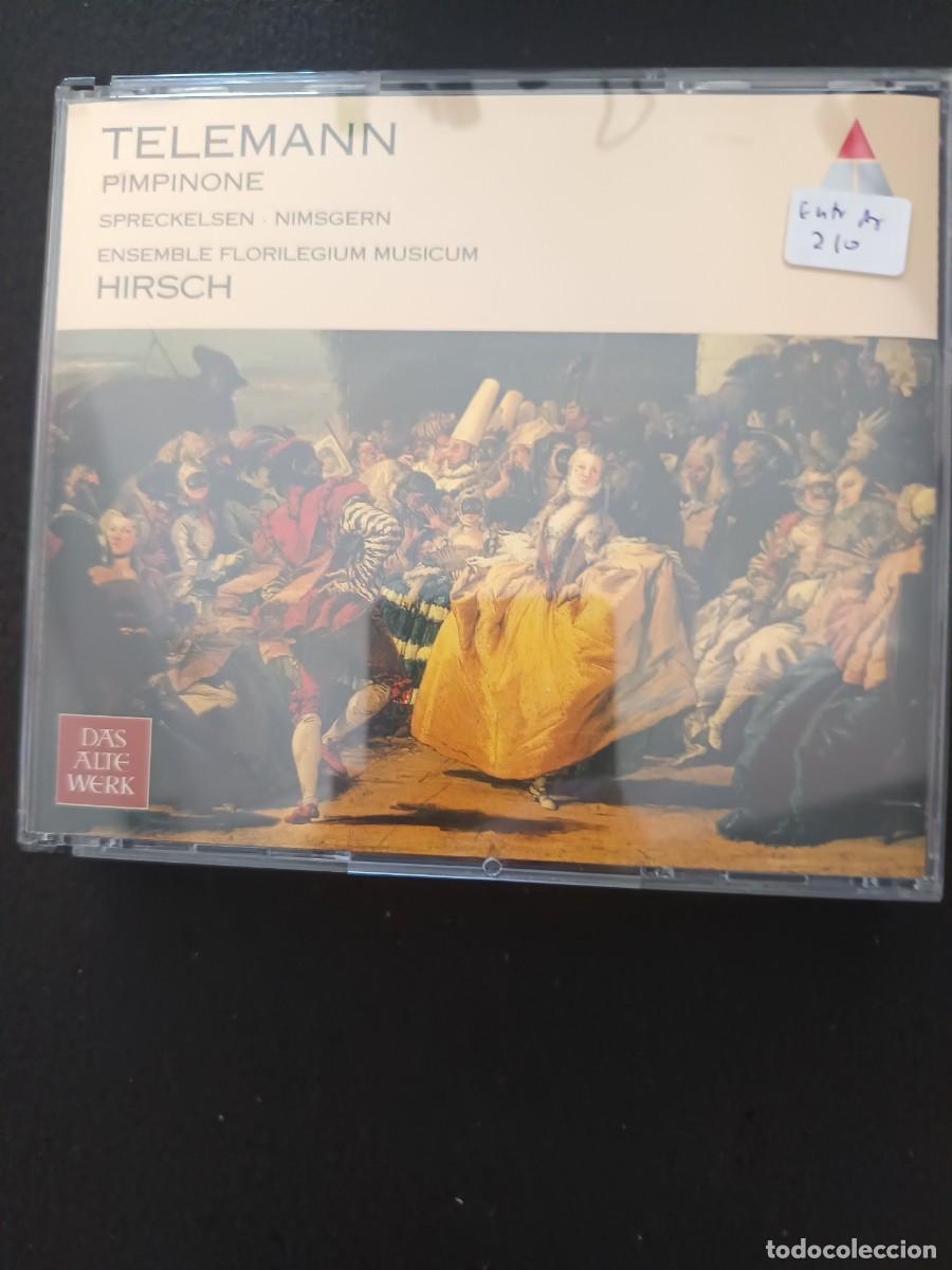 CDs de m&uacute;sica: 2CD. TELEMANN: PIMPINONE. DIR: HANS LUDWIG HIRSCH. ENSEMBLE FLORILEGIUM MUSICUM. SPRECKELSEN, NIMSGE