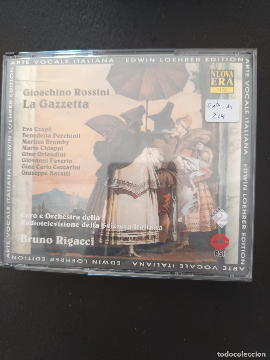 CDs de m&uacute;sica: 2 CD. ROSSINI: LA GAZZETTA. DIR: BRUNO RIGACCI. INT&Eacute;RP: EVA CZAP&Oacute;, BENEDETTA PECCHIOLI, MARISSA BRU