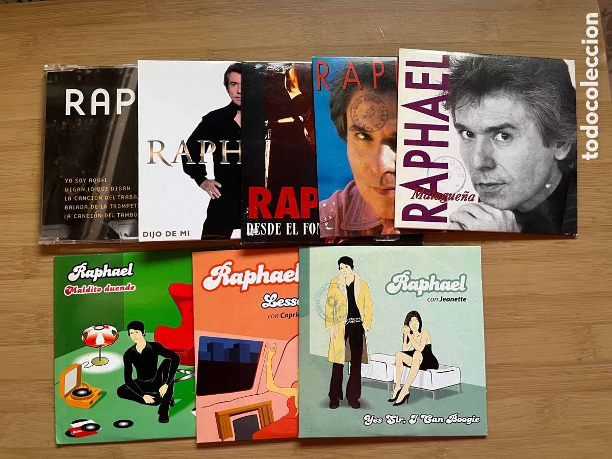 CDs de m&uacute;sica: RAPHAEL. Yo soy aquel. Desde el fondo de mi alma. Mi querida Espa&ntilde;a. Malague&ntilde;a........(8 cd single)