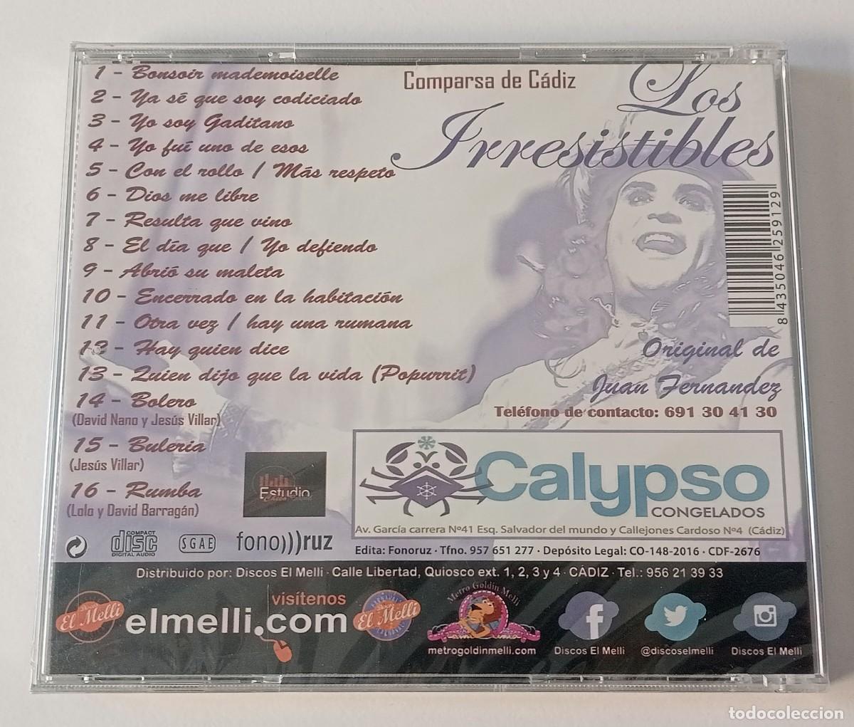 CDs de m&uacute;sica: CARNAVAL DE CADIZ 2016 - CD COMPARSA LOS IRRESISTIBLES - Foto 2