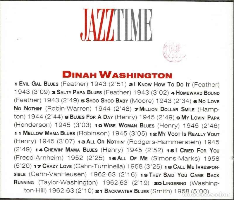 CDs de m&uacute;sica: Dinah Washington - Jazz Time. CD - Foto 2
