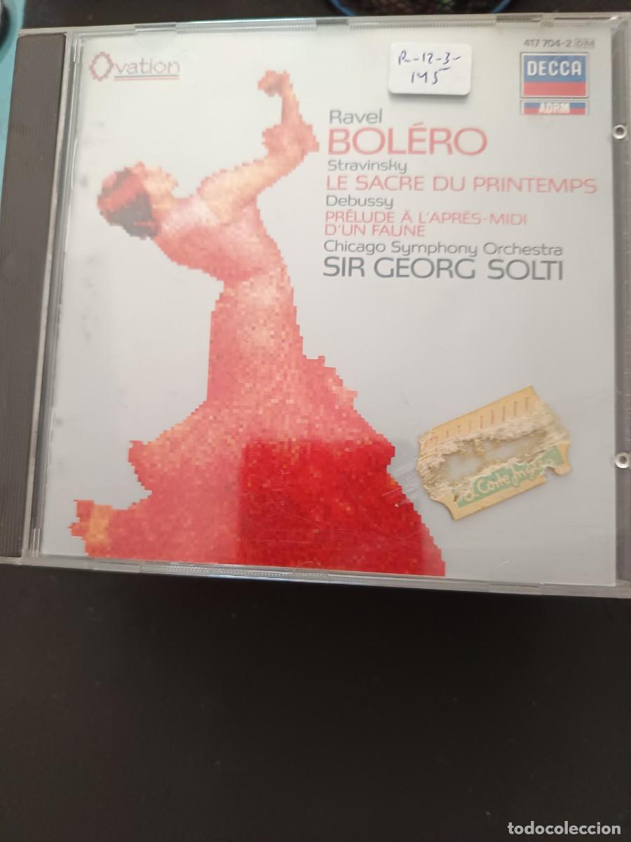 CDs de m&uacute;sica: RAVEL: BOL&Eacute;RO / STRAVINSKY: LE SACR&Eacute; DU PRINTEMPS / DEBUSSY: PR&Eacute;LUDE &Agrave; L'APR&Egrave;S-MIDI D'UN FAUNE.