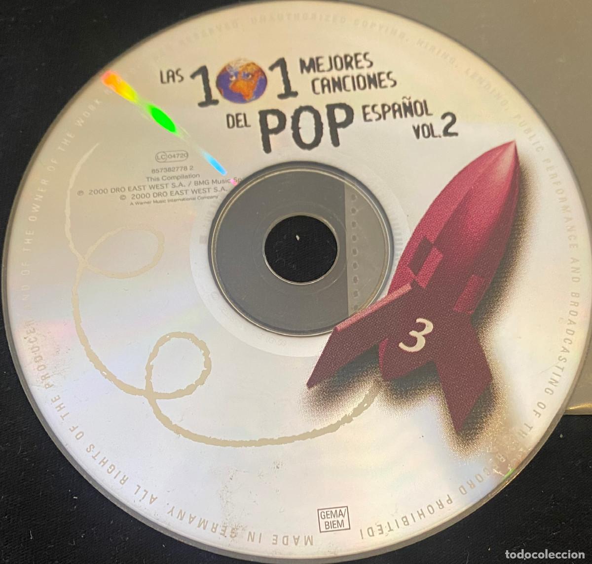 CDs de Musique: 'Las 101 mejores canciones del pop espa&ntilde;ol Vol. 2 - CD 3'. Varios. 19 temas. En funda transparente.
