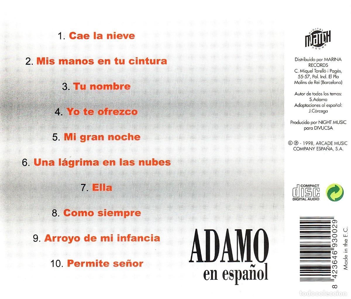 CDs de m&uacute;sica: ADAMO. LOS GRANDES EXITOS. CANTA EN ESPA&Ntilde;OL. CD. - Foto 2