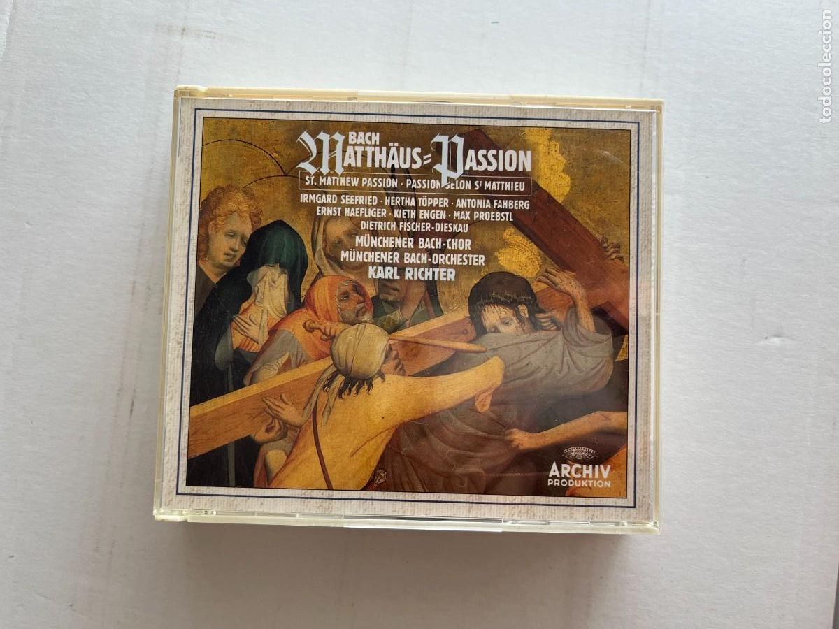 CDs de m&uacute;sica: J S BACH MATTHAUS PASSINO KARL RICHTER - CAJ GRANDE 3 CDS - CD MUSICA KREATEN