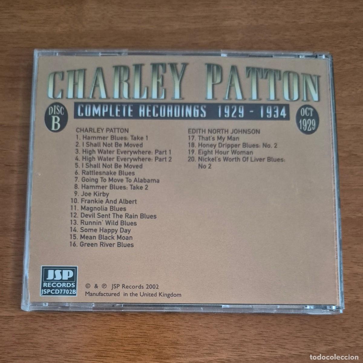 CDs de m&uacute;sica: COMPLETE RECORDINGS (1929 - 1934), DISC B - CHARLEY PATTON (CD) - Foto 2