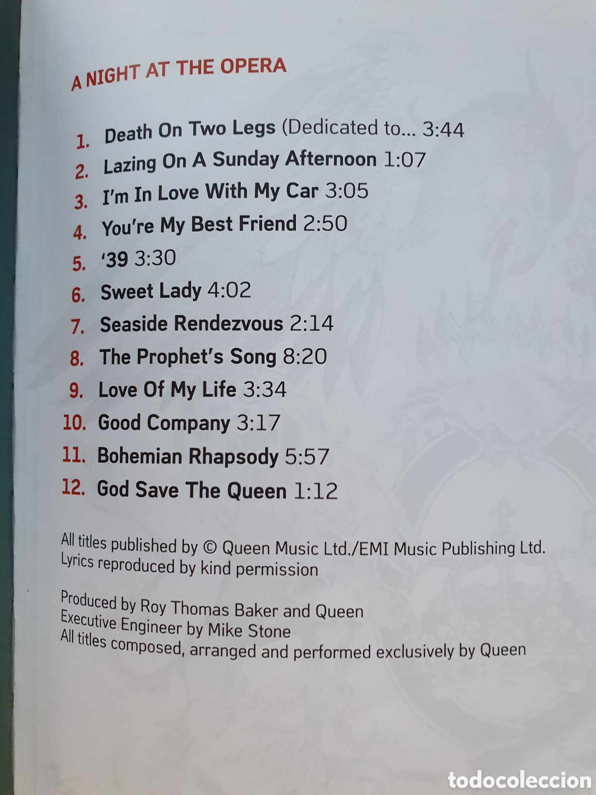 CDs de m&uacute;sica: QUEEN: A NIGHT AT THE OPERA - Foto 3
