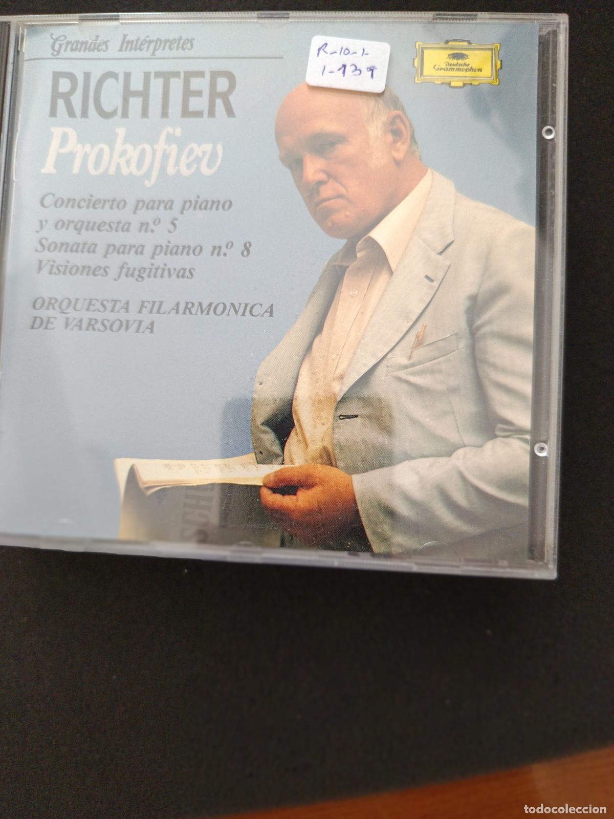 CDs de m&uacute;sica: RICHTER. PROKOFIEV: CONCIERTO PARA PIANO Y ORQUESTA N&ordm; 5 / SONATA PARA PIANO N&ordm; 8 / VISIONES FUGITIV