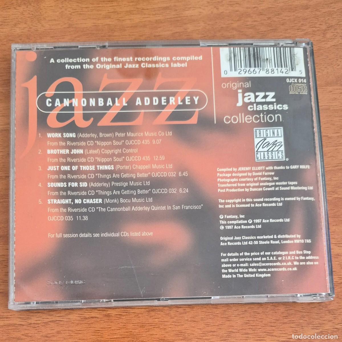 CDs de m&uacute;sica: ORIGINAL JAZZ CLASSICS COLLECTION - CANNONBALL ADDERLEY (CD) - Foto 2