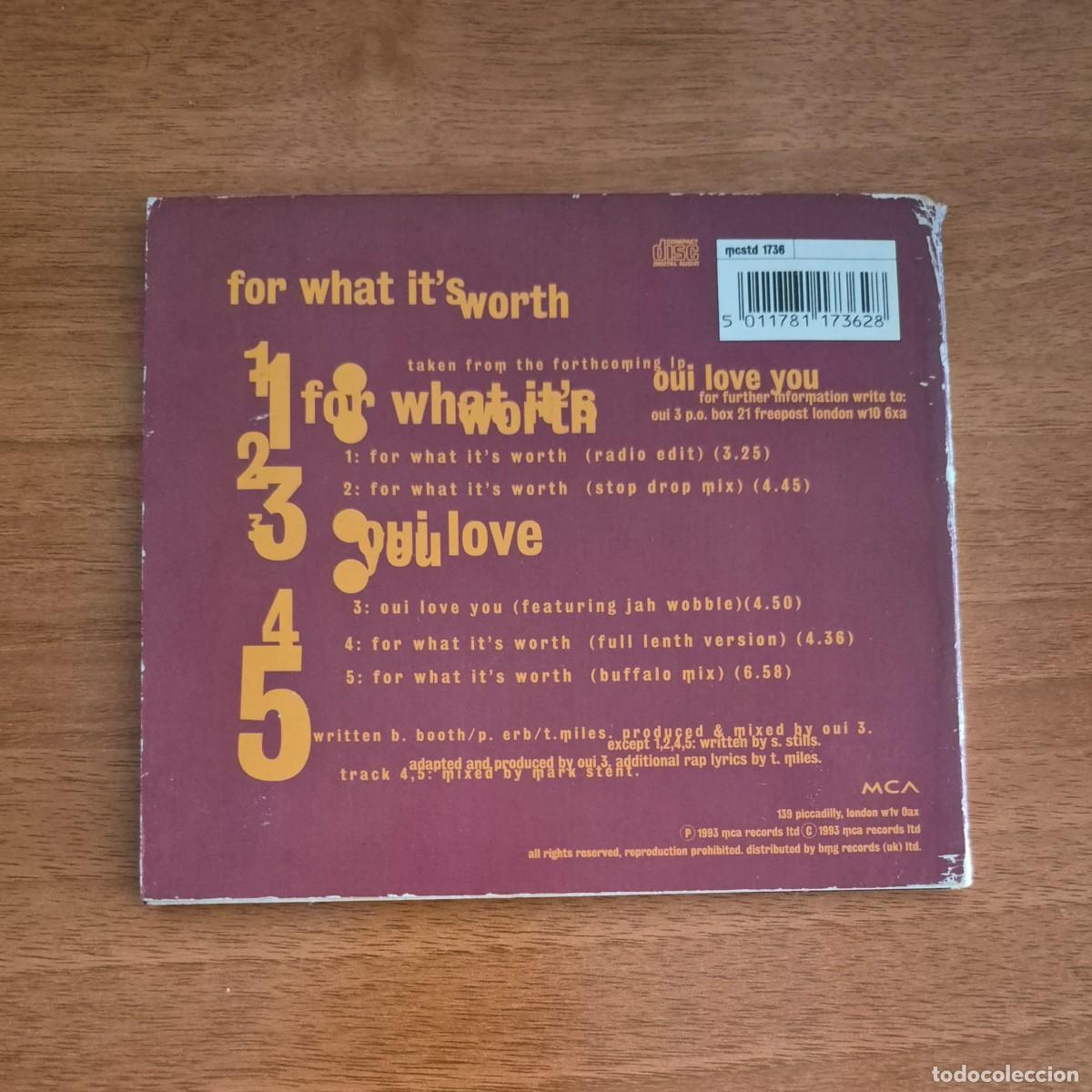 CDs de m&uacute;sica: FOR WHAT ITS WORTH (3) - OUI (CD) - Foto 2